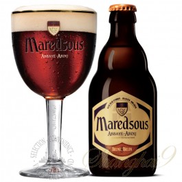 One case of Maredsous 8 Bruin (Dubbel) + One Maredsous Glass