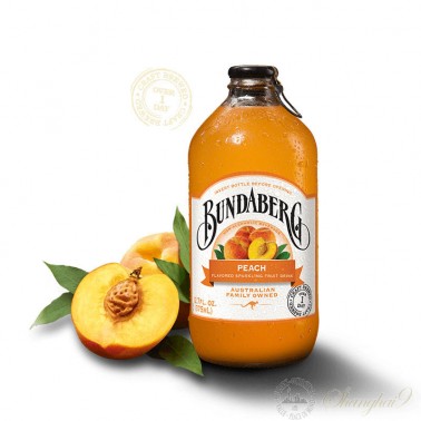 6 bottles of Bundaberg Peach Sparkling Drink